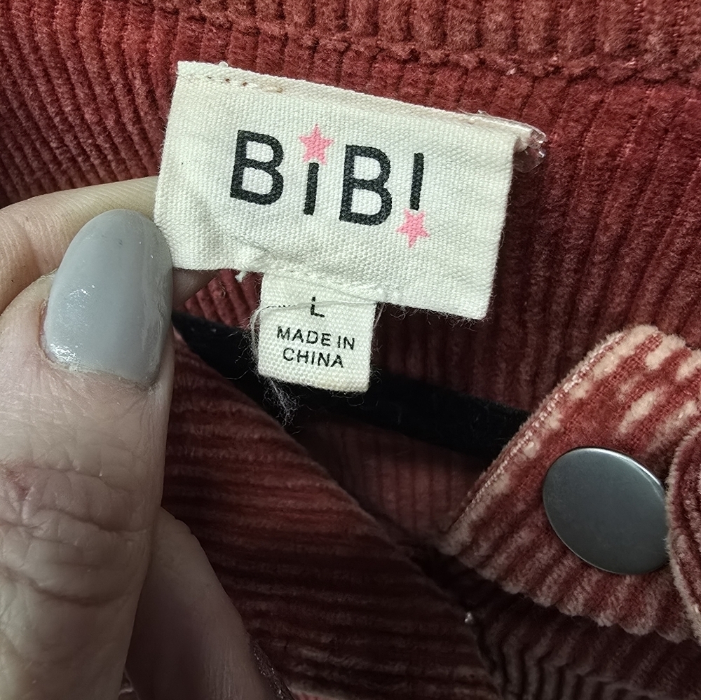Women's Red Oversized Corduroy Jacket Size Large - Picture 4 of 8